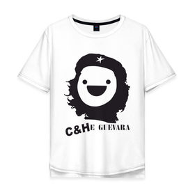 Мужская футболка хлопок Oversize с принтом C&He Guevara в Петрозаводске, 100% хлопок | свободный крой, круглый ворот, “спинка” длиннее передней части | 