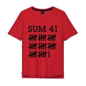 Мужская футболка хлопок Oversize с принтом Sum 41 black в Петрозаводске, 100% хлопок | свободный крой, круглый ворот, “спинка” длиннее передней части | sum 41 | музыка | панк рок | рок | сам 41