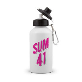 Бутылка спортивная с принтом Sum 41 logo в Петрозаводске, металл | емкость — 500 мл, в комплекте две пластиковые крышки и карабин для крепления | sum 41 | музыка | панк рок | рок | сам 41