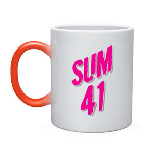 Кружка хамелеон с принтом Sum 41 logo в Петрозаводске, керамика | меняет цвет при нагревании, емкость 330 мл | sum 41 | музыка | панк рок | рок | сам 41