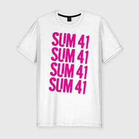 Мужская футболка премиум с принтом Sum 41 magenta в Петрозаводске, 92% хлопок, 8% лайкра | приталенный силуэт, круглый вырез ворота, длина до линии бедра, короткий рукав | 