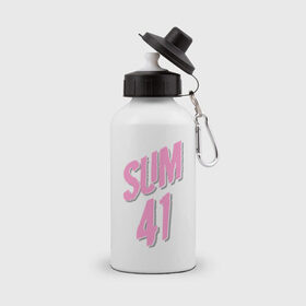 Бутылка спортивная с принтом Sum 41 pink в Петрозаводске, металл | емкость — 500 мл, в комплекте две пластиковые крышки и карабин для крепления | Тематика изображения на принте: rock | музыка | музыкальные стили | панк | панк рок | рок