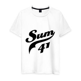 Мужская футболка хлопок с принтом Лого Sum41 в Петрозаводске, 100% хлопок | прямой крой, круглый вырез горловины, длина до линии бедер, слегка спущенное плечо. | rock | sum 41 | музыка | музыкальные стили | панк | панк рок | рок