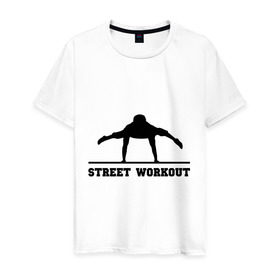 Мужская футболка хлопок с принтом Street Workout V в Петрозаводске, 100% хлопок | прямой крой, круглый вырез горловины, длина до линии бедер, слегка спущенное плечо. | street workout | workout | воркаут | стрит воркаут
