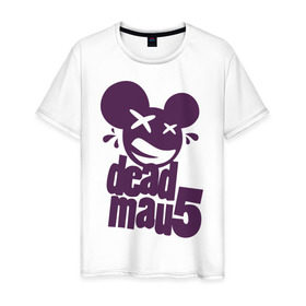 Мужская футболка хлопок с принтом DeadMau5 в Петрозаводске, 100% хлопок | прямой крой, круглый вырез горловины, длина до линии бедер, слегка спущенное плечо. | deadmaus | для клуба | клубные