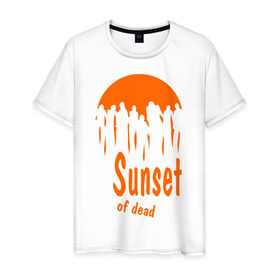 Мужская футболка хлопок с принтом Sunset of dead в Петрозаводске, 100% хлопок | прямой крой, круглый вырез горловины, длина до линии бедер, слегка спущенное плечо. | 