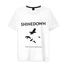Мужская футболка хлопок с принтом Shinedown Soun of Madness в Петрозаводске, 100% хлопок | прямой крой, круглый вырез горловины, длина до линии бедер, слегка спущенное плечо. | shinedown soun of madness | группы | музыка | рок группы | рок музыка