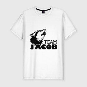 Мужская футболка премиум с принтом Jacob team logo в Петрозаводске, 92% хлопок, 8% лайкра | приталенный силуэт, круглый вырез ворота, длина до линии бедра, короткий рукав | Тематика изображения на принте: 