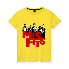 Женская футболка хлопок с принтом Misfits heroes в Петрозаводске, 100% хлопок | прямой крой, круглый вырез горловины, длина до линии бедер, слегка спущенное плечо | misfits