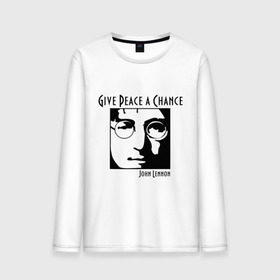 Мужской лонгслив хлопок с принтом John Lennon (Джон Леннон) Give Peace a Chance в Петрозаводске, 100% хлопок |  | Тематика изображения на принте: beatles | give peace a chance | john lennon | битлз | джон леннон | знаменитости | знаменитые личности | портрет