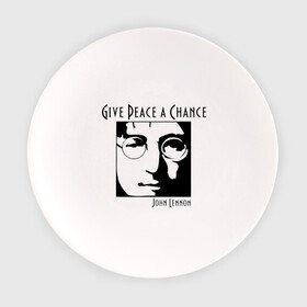 Тарелка с принтом John Lennon (Джон Леннон) Give Peace a Chance в Петрозаводске, фарфор | диаметр - 210 мм
диаметр для нанесения принта - 120 мм | Тематика изображения на принте: beatles | give peace a chance | john lennon | битлз | джон леннон | знаменитости | знаменитые личности | портрет