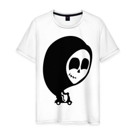 Мужская футболка хлопок с принтом Позитивная смерть в Петрозаводске, 100% хлопок | прямой крой, круглый вырез горловины, длина до линии бедер, слегка спущенное плечо. | death | позитив