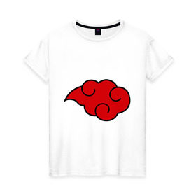 Женская футболка хлопок с принтом Облако (Акацуки) в Петрозаводске, 100% хлопок | прямой крой, круглый вырез горловины, длина до линии бедер, слегка спущенное плечо | облако | орнамент | трайблы | узор | узоры