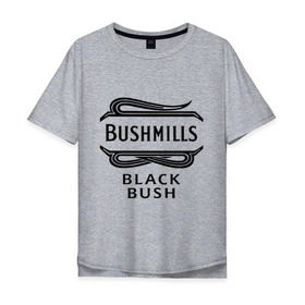 Мужская футболка хлопок Oversize с принтом Bushmills black bush в Петрозаводске, 100% хлопок | свободный крой, круглый ворот, “спинка” длиннее передней части | club | dj | бушмилс | виски | для барменов | клубные