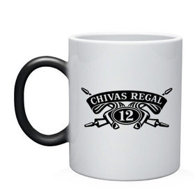 Кружка хамелеон с принтом Chivas Regal logo в Петрозаводске, керамика | меняет цвет при нагревании, емкость 330 мл | chivas regal | вискарь | виски | для барменов | чивас