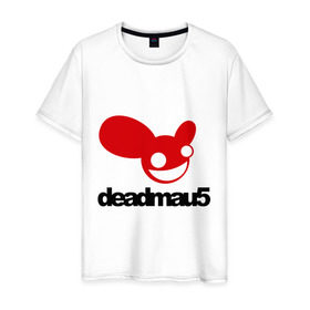Мужская футболка хлопок с принтом DeadMau5. в Петрозаводске, 100% хлопок | прямой крой, круглый вырез горловины, длина до линии бедер, слегка спущенное плечо. | club | deadmaus | клуб | клыбная музыка | мышь | тусить