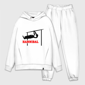 Мужской костюм хлопок OVERSIZE с принтом Hannibal For King Workout в Петрозаводске,  |  | Тематика изображения на принте: hannibal | work out | workout | ворк аут | воркаут | турник