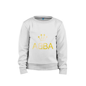 Детский свитшот хлопок с принтом ABBA золото в Петрозаводске, 100% хлопок | круглый вырез горловины, эластичные манжеты, пояс и воротник | abba | абба | музыка