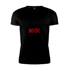 Мужская футболка премиум с принтом AC/DC в Петрозаводске, 92% хлопок, 8% лайкра | приталенный силуэт, круглый вырез ворота, длина до линии бедра, короткий рукав | ac dc | acdc | acds | acdsee | asds | heavy metal | metal | rock | trash metal | метал | металл | рок | рок группа | трэш метал | хеви метал | эйсидиси