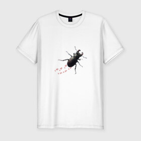 Мужская футболка премиум с принтом Реалистичный жук 2 в Петрозаводске, 92% хлопок, 8% лайкра | приталенный силуэт, круглый вырез ворота, длина до линии бедра, короткий рукав | Тематика изображения на принте: животные | жук | жуки | насекомые
