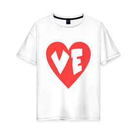 Женская футболка хлопок Oversize с принтом Вторая половинка любви в Петрозаводске, 100% хлопок | свободный крой, круглый ворот, спущенный рукав, длина до линии бедер
 | love | для влюбленных | для двоих | любовь | парные | сердечко | сердце