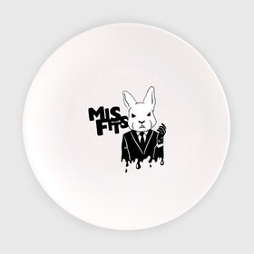 Тарелка с принтом Кролик misfits в Петрозаводске, фарфор | диаметр - 210 мм
диаметр для нанесения принта - 120 мм | Тематика изображения на принте: misfits
