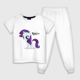Детская пижама хлопок с принтом Young Rarity в Петрозаводске, 100% хлопок |  брюки и футболка прямого кроя, без карманов, на брюках мягкая резинка на поясе и по низу штанин
 | rarity | young | young rarity | детские | мой маленький пони | пони