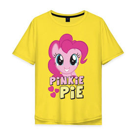 Мужская футболка хлопок Oversize с принтом Красавица Пинки Пай в Петрозаводске, 100% хлопок | свободный крой, круглый ворот, “спинка” длиннее передней части | pony | детские | красавица пинки пай | мой маленький пони | пинки пай | пони