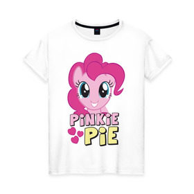 Женская футболка хлопок с принтом Красавица Пинки Пай в Петрозаводске, 100% хлопок | прямой крой, круглый вырез горловины, длина до линии бедер, слегка спущенное плечо | pony | детские | красавица пинки пай | мой маленький пони | пинки пай | пони
