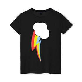Женская футболка хлопок с принтом Радуга пони в Петрозаводске, 100% хлопок | прямой крой, круглый вырез горловины, длина до линии бедер, слегка спущенное плечо | детские | детям | для детей | мой маленький пони | пони | радуга