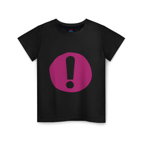 Детская футболка хлопок с принтом Восклицательный знак на плашке в Петрозаводске, 100% хлопок | круглый вырез горловины, полуприлегающий силуэт, длина до линии бедер | восклицание | знаки препинания | прикольные картинки