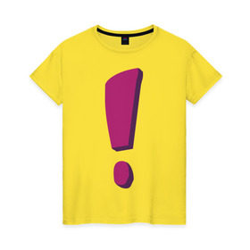 Женская футболка хлопок с принтом Фиолетовый ответ в Петрозаводске, 100% хлопок | прямой крой, круглый вырез горловины, длина до линии бедер, слегка спущенное плечо | восклицание | восклицательный знак | знак препинания | знаки препинания