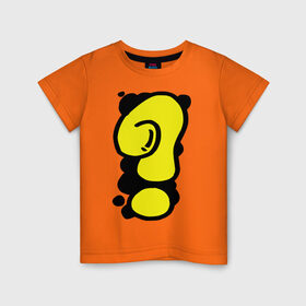 Детская футболка хлопок с принтом Мультяшный вопрос в Петрозаводске, 100% хлопок | круглый вырез горловины, полуприлегающий силуэт, длина до линии бедер | вопрос | вопросительный знак | знак вопроса | знак препинания | знаки препинания