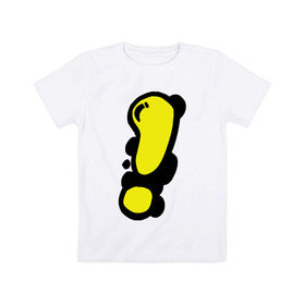 Детская футболка хлопок с принтом Мультяшный восклицательный знак в Петрозаводске, 100% хлопок | круглый вырез горловины, полуприлегающий силуэт, длина до линии бедер | восклицание | восклицательный знак | знак препинания | знаки препинания