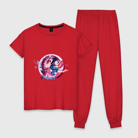 Женская пижама хлопок с принтом WinX - Муза в Петрозаводске, 100% хлопок | брюки и футболка прямого кроя, без карманов, на брюках мягкая резинка на поясе и по низу штанин | 