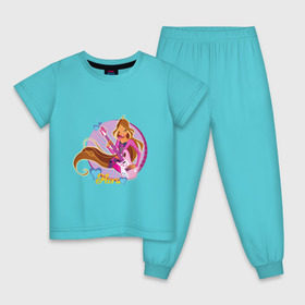 Детская пижама хлопок с принтом WinX - Флора в Петрозаводске, 100% хлопок |  брюки и футболка прямого кроя, без карманов, на брюках мягкая резинка на поясе и по низу штанин
 | win x | winx | винкс | детские | детям | для детей | феи | флора