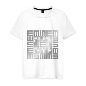 Мужская футболка хлопок с принтом Emineminem silver в Петрозаводске, 100% хлопок | прямой крой, круглый вырез горловины, длина до линии бедер, слегка спущенное плечо. | Тематика изображения на принте: хип хоп