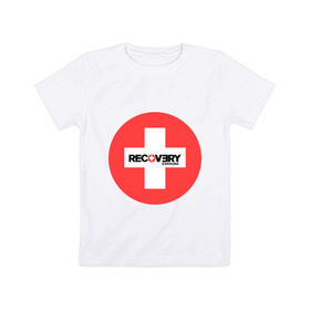 Детская футболка хлопок с принтом Recovery Eminem в Петрозаводске, 100% хлопок | круглый вырез горловины, полуприлегающий силуэт, длина до линии бедер | хип хоп