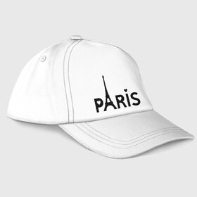 Бейсболка с принтом Paris logo в Петрозаводске, 100% хлопок | классический козырек, металлическая застежка-регулятор размера | Тематика изображения на принте: paris | париж | парис | туристические | франция | эйфелева башня