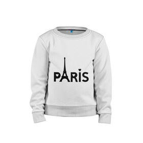 Детский свитшот хлопок с принтом Paris logo в Петрозаводске, 100% хлопок | круглый вырез горловины, эластичные манжеты, пояс и воротник | paris | париж | парис | туристические | франция | эйфелева башня