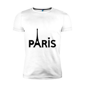 Мужская футболка премиум с принтом Paris logo в Петрозаводске, 92% хлопок, 8% лайкра | приталенный силуэт, круглый вырез ворота, длина до линии бедра, короткий рукав | paris | париж | парис | туристические | франция | эйфелева башня