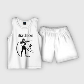 Детская пижама с шортами хлопок с принтом Биатлон в Петрозаводске,  |  | biathlon | биатлон | спорт