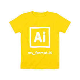 Детская футболка хлопок с принтом Adobe Illustrator в Петрозаводске, 100% хлопок | круглый вырез горловины, полуприлегающий силуэт, длина до линии бедер | дизайнер | инструменты | профессии