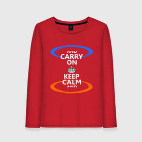Женский лонгслив хлопок с принтом Keep calm... (portal) в Петрозаводске, 100% хлопок |  | keep calm | keep calm porta | сохраняйте спокойствиеl