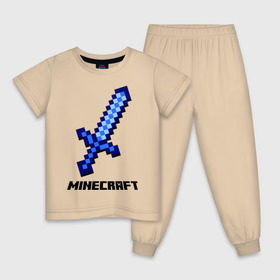 Детская пижама хлопок с принтом Меч minecraft в Петрозаводске, 100% хлопок |  брюки и футболка прямого кроя, без карманов, на брюках мягкая резинка на поясе и по низу штанин
 | boom | minecraft | игры | компьютерные игры | майнкрафт