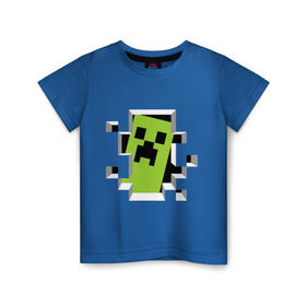Детская футболка хлопок с принтом Crash Minecraft в Петрозаводске, 100% хлопок | круглый вырез горловины, полуприлегающий силуэт, длина до линии бедер | boom | media | minecraft | игры | компьютерные игры | майнкрафт