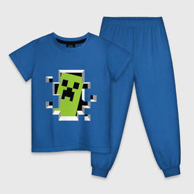 Детская пижама хлопок с принтом Crash Minecraft в Петрозаводске, 100% хлопок |  брюки и футболка прямого кроя, без карманов, на брюках мягкая резинка на поясе и по низу штанин
 | boom | media | minecraft | игры | компьютерные игры | майнкрафт