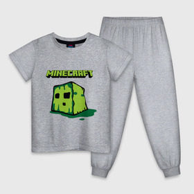 Детская пижама хлопок с принтом Creeper в Петрозаводске, 100% хлопок |  брюки и футболка прямого кроя, без карманов, на брюках мягкая резинка на поясе и по низу штанин
 | boom | minecraft | игры | компьютерные игры | майнкрафт