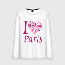 Мужской лонгслив хлопок с принтом люблю Париж в Петрозаводске, 100% хлопок |  | i love paris | i paris | люблю париж | я люблю париж