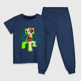 Детская пижама хлопок с принтом The creeper в Петрозаводске, 100% хлопок |  брюки и футболка прямого кроя, без карманов, на брюках мягкая резинка на поясе и по низу штанин
 | крипер